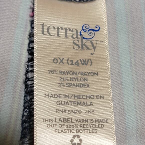 Terra & Sky Multicolor Stripes Pull-On Capri Pants w/ Front Pockets - ox (14W) - Picture 5 of 5
